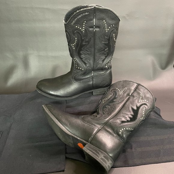 Harley-Davidson Other - Harley Davidson Mens Western Cowboy Embroidered - Stud Leather Boots sz 10 91526